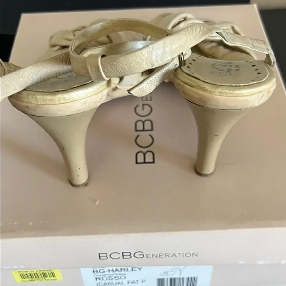 BCBG Women's Cream Braided Heels - Picture 3 of 5